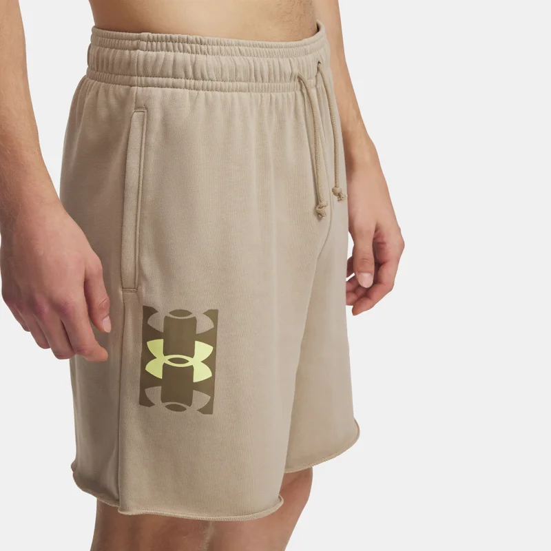 UNDER ARMOUR Beige Men's Rival Terry Logo Shorts for Men | Best Price UAE